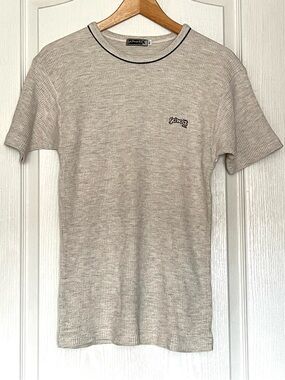 Schott NYC Men's Army Rib Textured Waffle Knit Thermal Ringer T-Shirt Minimalist
